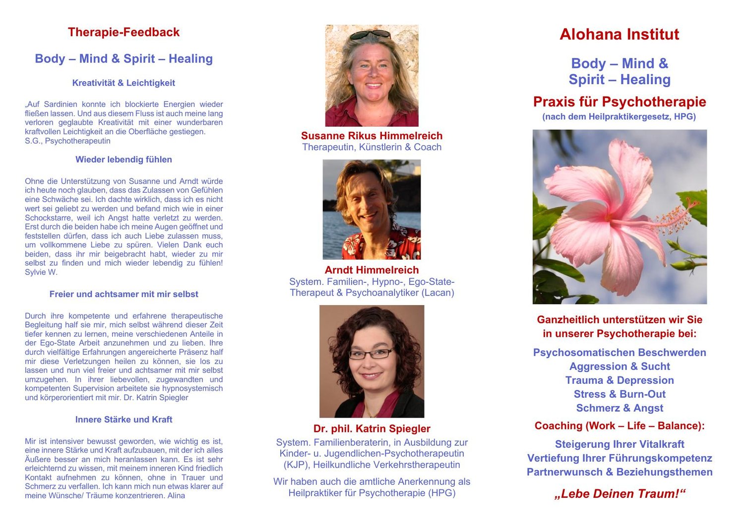 Alohana Flyer — Seite 1