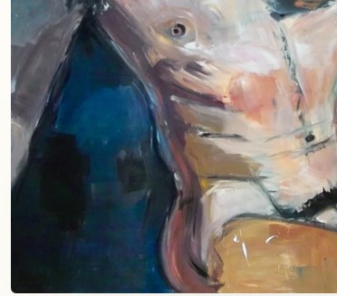 Man in Perspective — Acryl auf Leinwand, von Susanne Rikus