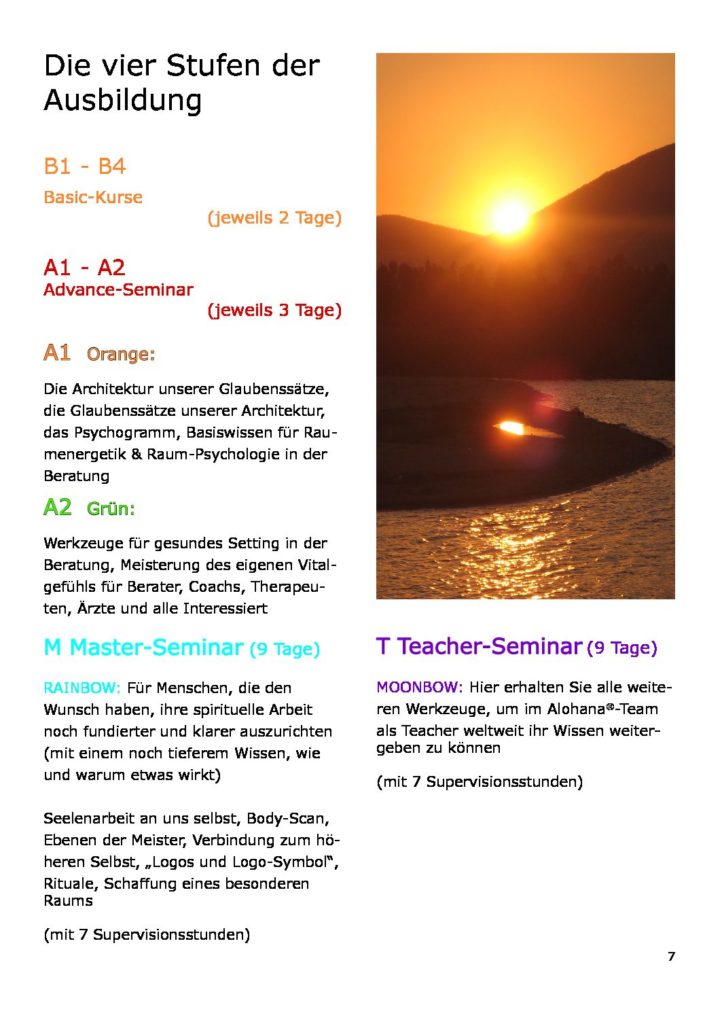 A-kurse Ausbildung Alohana Institut